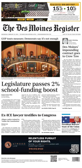 Cover of The Des Moines Register