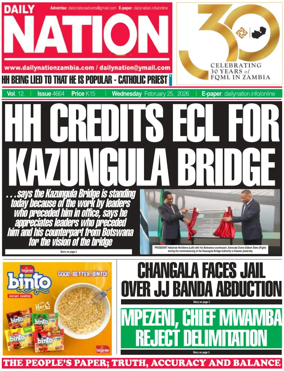 Cover of Daily Nation Newspaper