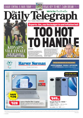 Cover of The Daily Telegraph (Sydney)