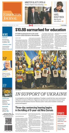 Cover of Edmonton Journal