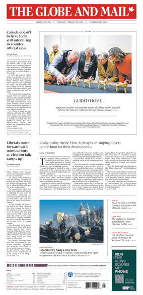 Cover of The Globe and Mail (Alberta Edition)