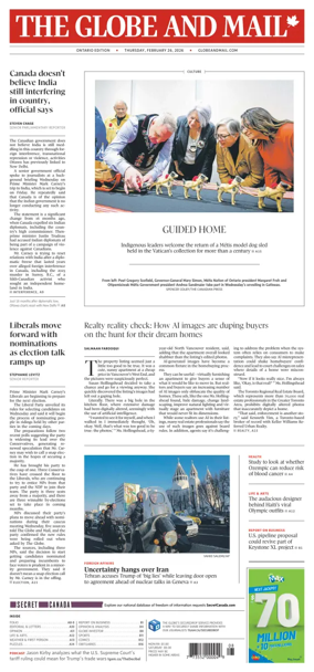 Cover of The Globe and Mail (Ontario Edition)