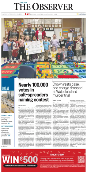 Cover of The Observer (Sarnia)