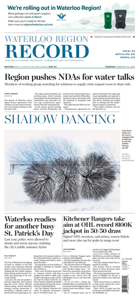 Cover of Waterloo Region Record