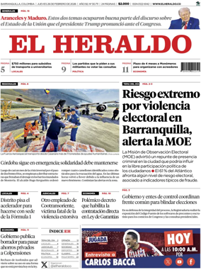 Cover of El Heraldo (Colombia)
