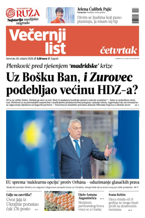 Cover of Vecernji list - Zagreb