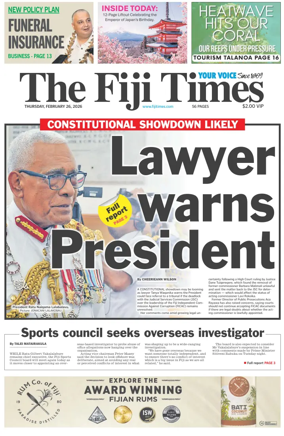 Cover of The Fiji Times
