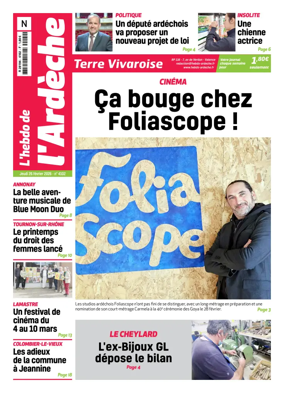 Cover of L'Hebdo de l'Ardeche – edition Nord