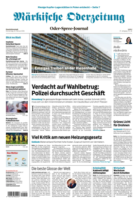 Cover of Markische Oderzeitung Eisenhuttenstadt