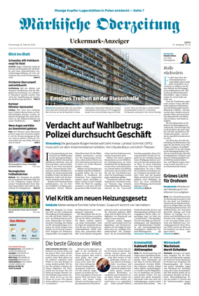Cover of Markische Oderzeitung Uckermarkanzeiger