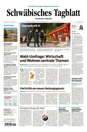 Cover of Schwabisches Tagblatt - Tubinger Chronik