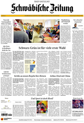 Cover of Schwabische Zeitung (Bad Saulgau)