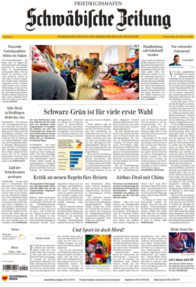 Cover of Schwabische Zeitung (Friedrichshafen)