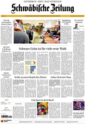 Cover of Schwabische Zeitung (Leutkirch / Isny / Bad Wurzach)