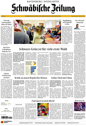 Cover of Schwabische Zeitung (Ravensburg / Weingarten)