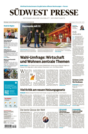 Cover of Sudwest Presse - Metzinger Uracher Volksblatt - Der Ermstalbote