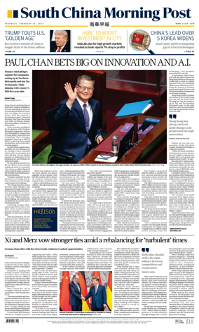 Cover of South China Morning Post