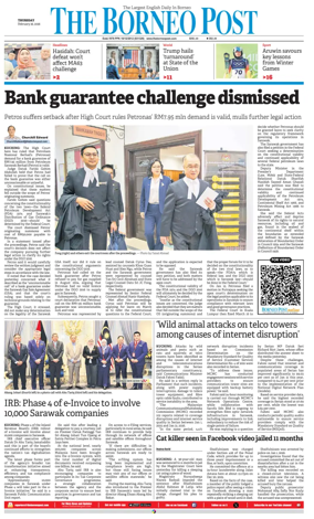 Cover of The Borneo Post (Sarawak)