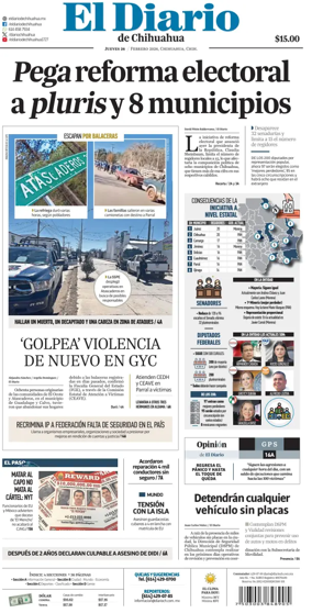 Cover of El Diario de Chihuahua