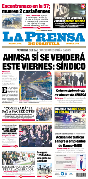 Cover of La Prensa de Coahuila