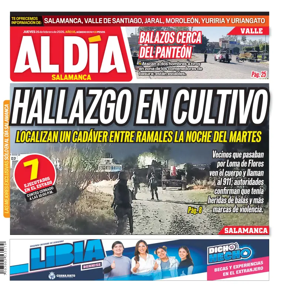 Cover of Periodico Al Dia (Salamanca)