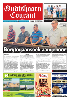 Cover of Oudtshoorn Courant