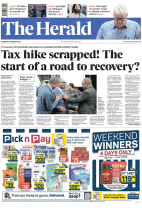 Cover of The Herald (South Africa)