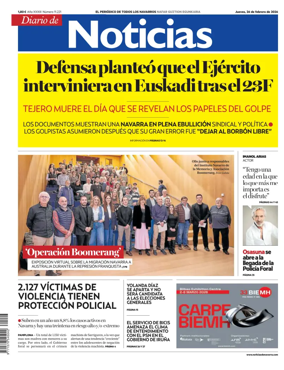 Cover of Diario de Noticias (Spain)