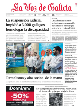 Cover of La Voz de Galicia (Ourense)