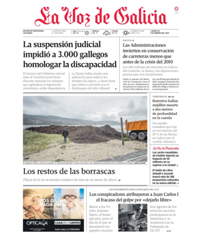 Cover of La Voz de Galicia (Pontevedra)