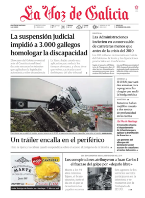 Cover of La Voz de Galicia (Santiago)