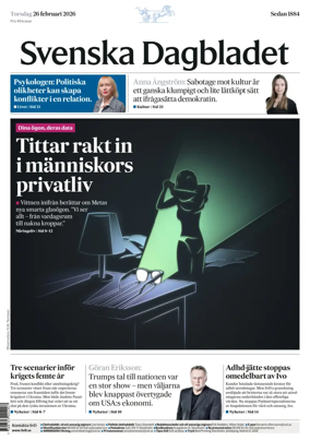Cover of Svenska Dagbladet