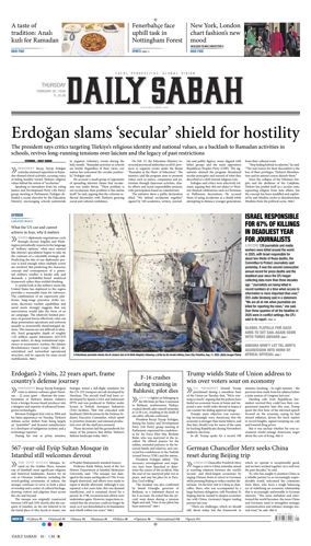 Cover of Daily Sabah (Turkey)