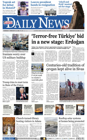 Cover of Hurriyet Daily News & Economic Review