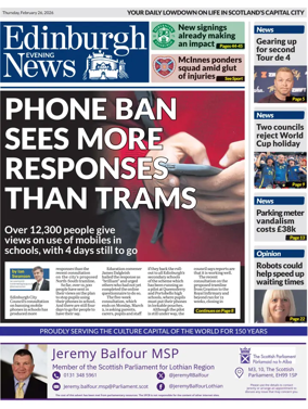 Cover of Edinburgh Evening News