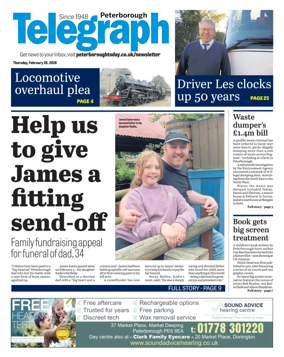Cover of The Peterborough Evening Telegraph