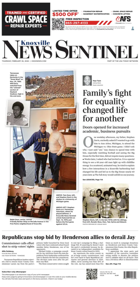Cover of Knoxville News Sentinel
