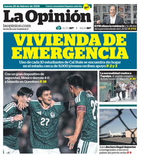 Cover of La Opinion