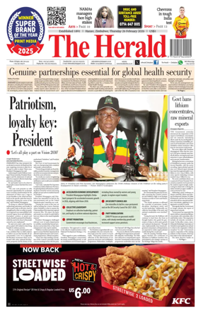 Cover of The Herald (Zimbabwe)