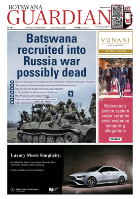 Cover of Botswana Guardian