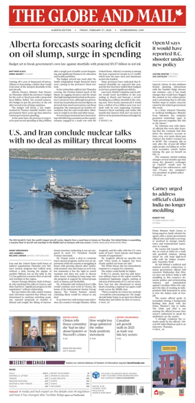 Cover of The Globe and Mail (Alberta Edition)