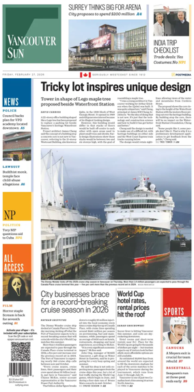 Cover of Vancouver Sun