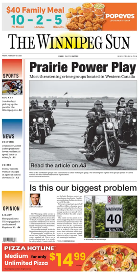 Cover of Winnipeg Sun