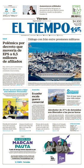 Cover of El Tiempo (Bogota)