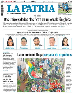 Cover of La Patria (Colombia)