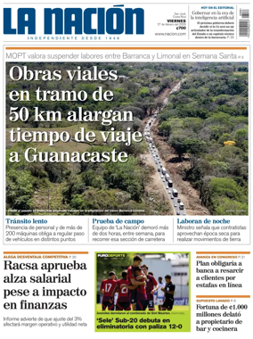 Cover of La Nacion (Costa Rica)