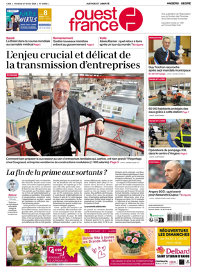 Cover of Ouest France (Angers / Segre)