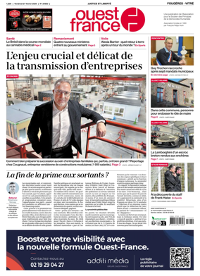 Cover of Ouest-France (Fougeres Vitre)