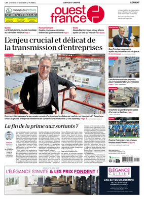 Cover of Ouest France (Lorient)