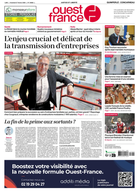 Cover of Ouest-France (Quimperle Concarneau)